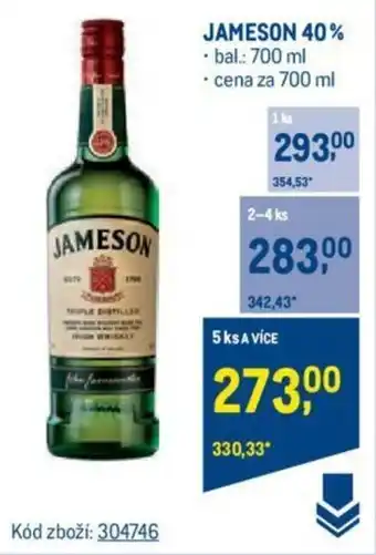 Makro JAMESON 40% nabídka