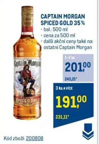 Makro CAPTAIN MORGAN SPICED GOLD 35% nabídka