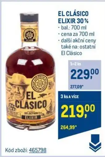 Makro EL CLÁSICO ELIXIR 30% nabídka
