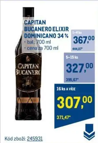 Makro CAPITAN BUCANERO ELIXIR DOMINICANO 34% nabídka