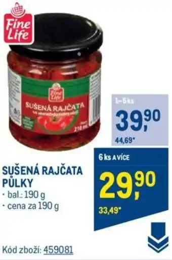 Makro SUŠENÁ RAJČATA PŮLKY nabídka
