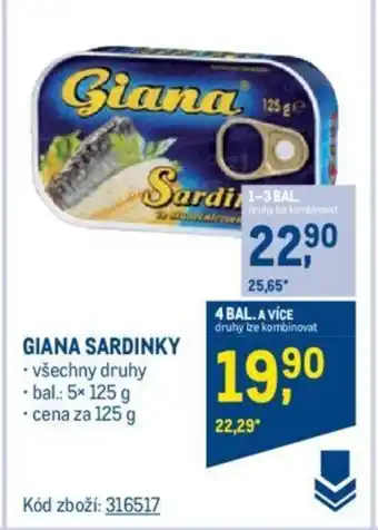 Makro GIANA SARDINKY nabídka