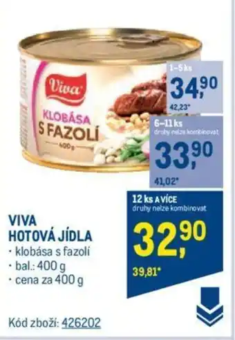 Makro VIVA HOTOVÁ JÍDLA nabídka