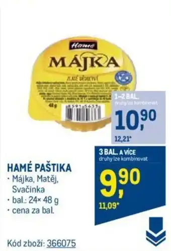 Makro HAMÉ PAŠTIKA nabídka