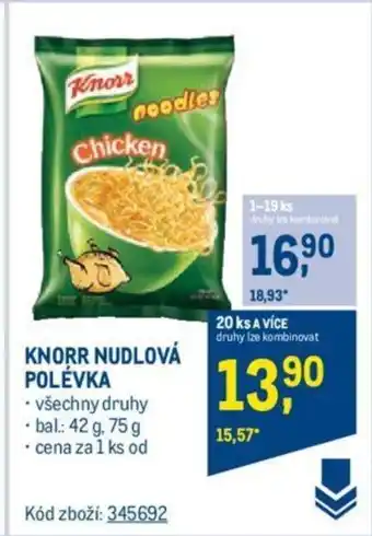 Makro KNORR NUDLOVÁ POLÉVKA nabídka