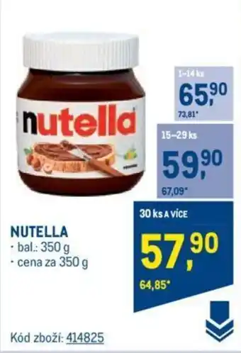 Makro NUTELLA nabídka