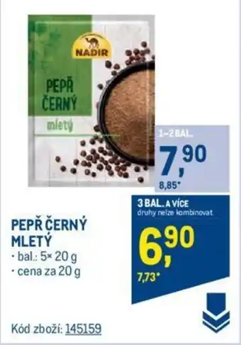 Makro PEPŘ ČERNÝ MLETÝ nabídka