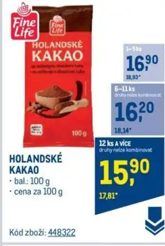 Makro HOLANDSKÉ KAKAO nabídka