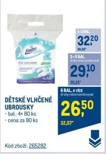 Makro DĚTSKÉ VLHČENÉ UBROUSKY nabídka
