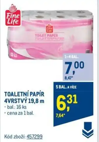 Makro TOALETNÍ PAPÍR 4VRSTVÝ 19,8 m nabídka