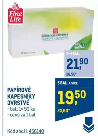 Makro PAPÍROVÉ KAPESNÍKY 3VRSTVÉ nabídka