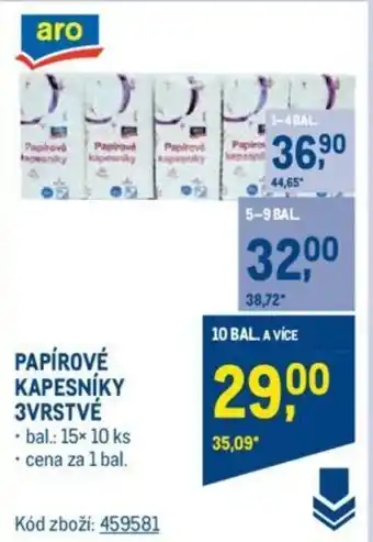 Makro PAPÍROVÉ KAPESNÍKY 3VRSTVÉ nabídka