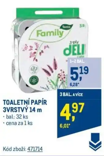 Makro TOALETNÍ PAPÍR 3VRSTVÝ 14 m nabídka