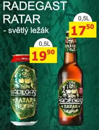 BENE Nápoje RADEGAST RATAR nabídka