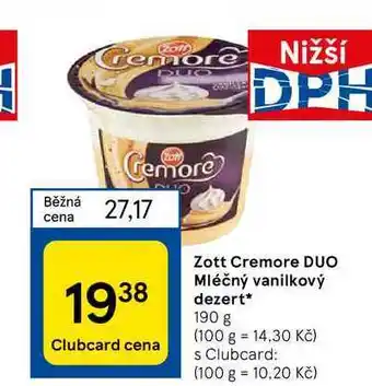 Tesco Zott Cremore DUO nabídka