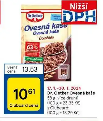Tesco Dr. Oetker Ovesná kaše nabídka