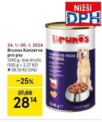 Tesco Brunos Konzerva pro psy nabídka