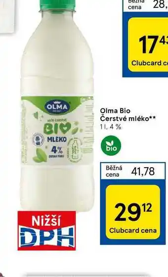 Tesco Olma Bio Čerstvé mléko nabídka