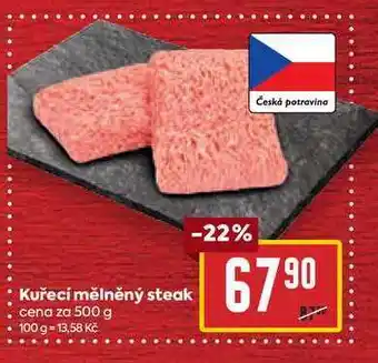 Billa Kuřecí mělněný steak cena za 500 g nabídka