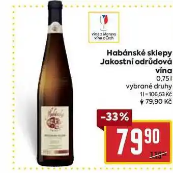 Billa Habánské sklepy Jakostní odrůdová vína 0,75l nabídka