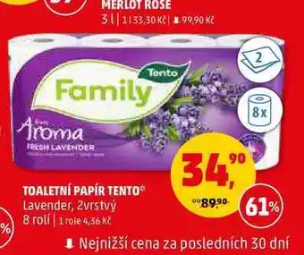 Penny Market TOALETNÍ PAPÍR TENTO Lavender 2vrstvý, 8 rolí nabídka