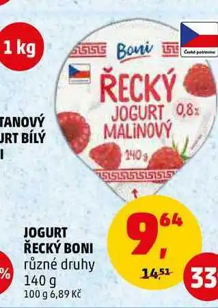 Penny Market JOGURT ŘECKÝ BONI, 140 g nabídka