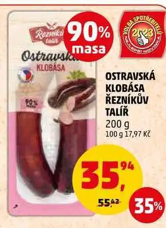 Penny Market OSTRAVSKÁ KLOBÁSA ŘEZNÍKŮV TALÍŘ, 200 g nabídka