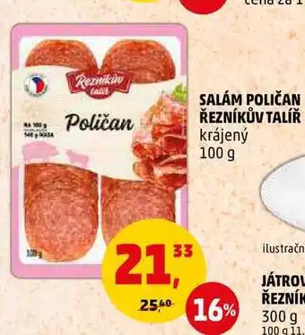 Penny Market SALÁM POLIČAN ŘEZNÍKŮV TALÍŘ, 100 g nabídka