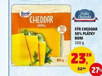 Penny Market SÝR CHEDDAR 50% PLÁTKY BONI, 100 g nabídka