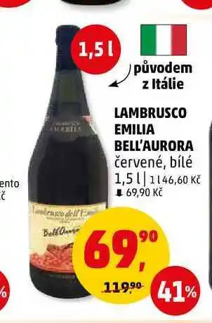 Penny Market LAMBRUSCO EMILIA BELL'AURORA, 1,5 l nabídka