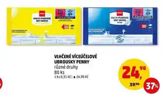 Penny Market VLHČENÉ VÍCEÚČELOVÉ UBROUSKY PENNY, 80 ks nabídka