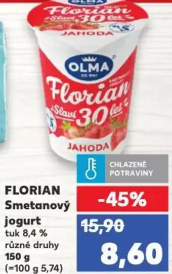 Kaufland FLORIAN Smetanový jogurt nabídka