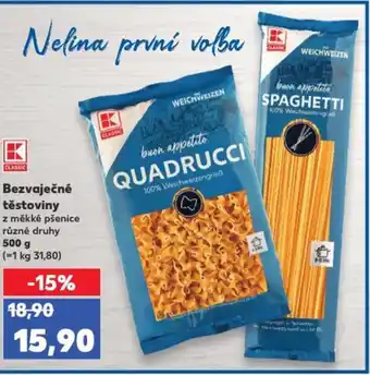 Kaufland Bezvaječné těstoviny nabídka