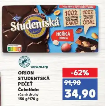 Kaufland ORION STUDENTSKÁ PEČEŤ Čokoláda nabídka