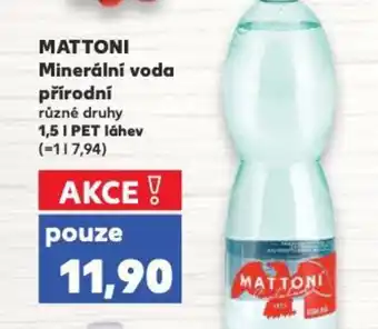Kaufland MATTONI Minerální voda přírodní nabídka