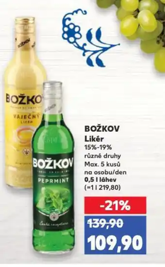 Kaufland BOŽKOV Likér nabídka