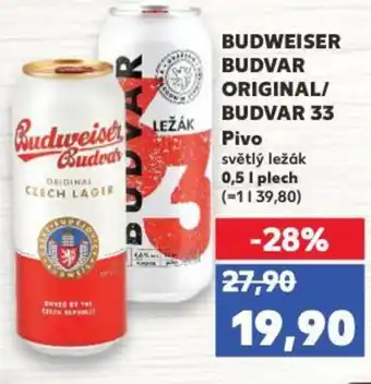 Kaufland BUDWEISER BUDVAR ORIGINAL/ BUDVAR 33 Pivo nabídka