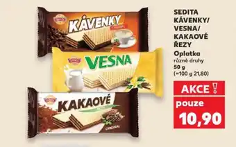 Kaufland SEDITA KÁVENKY/ VESNA/ KAKAOVÉ ŘEZY Oplatka nabídka