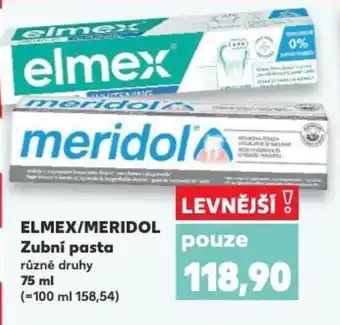 Kaufland ELMEX/MERIDOL Zubní pasta nabídka