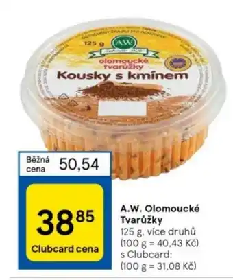 Tesco A.W. Olomoucké Tvarůžky 125 g nabídka
