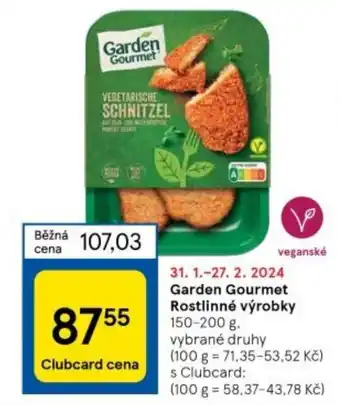 Tesco Garden Gourmet Rostlinné výrobky nabídka