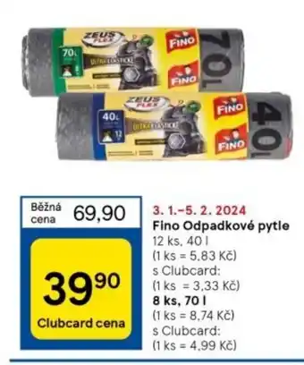 Tesco Fino Odpadkové pytle nabídka