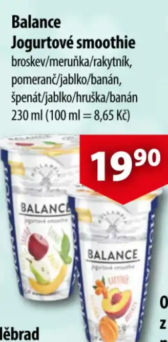 CBA Balance Jogurtové smoothie nabídka