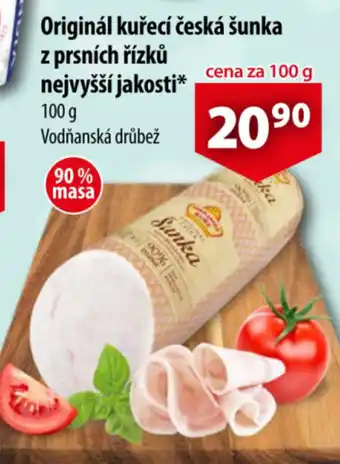 CBA Originál kuřecí česká šunka z prsních řízků nejvyšší jakosti 100 g nabídka