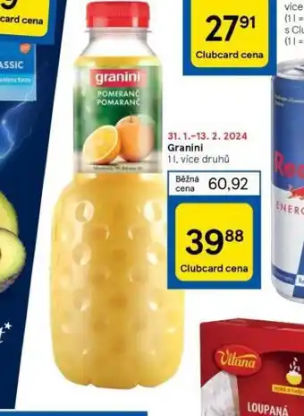 Tesco Granini nabídka