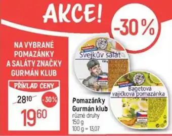 Globus Pomazánky Gurmán klub nabídka
