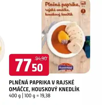 Terno PLNĚNÁ PAPRIKA V RAJSKÉ OMÁČCE, HOUSKOVÝ KNEDLÍK nabídka
