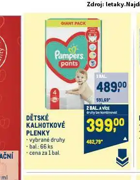 Makro Pampers dětské pleny nabídka
