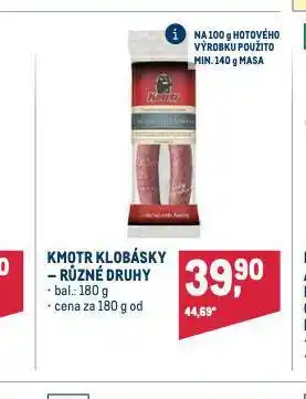Makro Kmotr klobásky nabídka