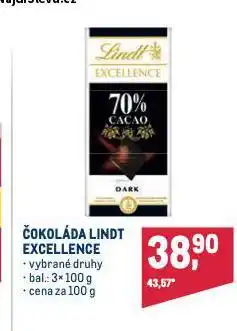 Makro Lindt excellence čokoláda nabídka